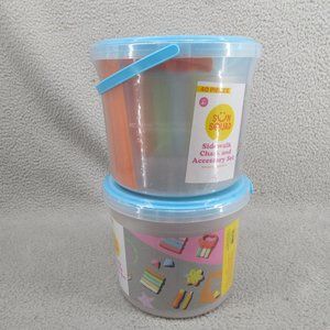 2 - Chalk Sidewalk Buckets, Set 40pc - Sun Squad NEW